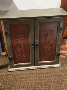 lot 770 image: Handpainted Wooden Storage Cabinet 2-door2-drawer3-tier