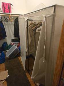 lot 922 image: Portable Wardrobe Closet with Zippered Cover 5 x 20 x 54