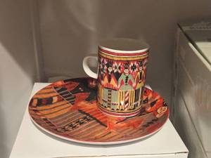 lot 1002 image: (2) Collectors Plates by Candy Design (Norway), (1) Coffee Mug with Matching Design (in original packaging)