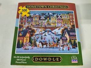 lot 30 image: Dowdle Hometown Christmas 500pc Puzzle - Complete