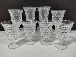 lot 38 image: Fostoria American Diamond Point Goblets (8)