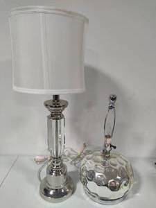 lot 43 image: Two Brushed Nickel Table Lamps
