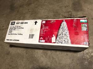 lot 43 image: 7.5 Ft. Alta Fraser Fir Flocked LED Pre-Lit Tree T9    Customer Returns See  Pictures