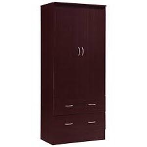 lot 6 image: HODEDAH 2-Door Armoire with 2-Drawers in Mahogany  Customer Returns See Pictures