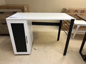 lot 10 image: Assembled - Walker Edison Jared Storage Desk - MSRP - $223
