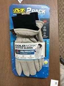 lot 38 image: Mechanix Wear 2 Pack Insulated Durahide Cold Work Winter Gloves - MSRP $30
