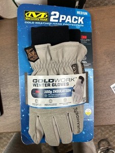 lot 44 image: Mechanix Wear 2 Pack Insulated Durahide Cold Work Winter Gloves - MSRP $30