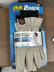lot 46 image: Mechanix Wear 2 Pack Insulated Durahide Cold Work Winter Gloves - MSRP $30