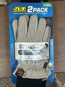 lot 56 image: Mechanix Wear 2 Pack Insulated Durahide Cold Work Winter Gloves - MSRP $30