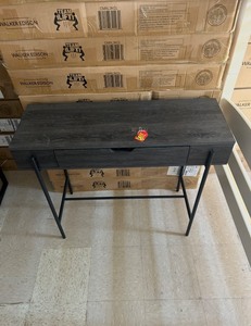 NEW - Walker Edison Minimalist Wood and Metal One Drawer Entry Table - MSRP - $240