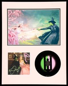 lot 2 image: Ariana Grande & Cynthia Erivo Signed Wicked Custom Matted Soundtrack Display (ACOA)