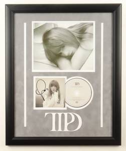 lot 7 image: Taylor Swift Signed The Tortured Poets Department Custom Framed CD Insert Display (PSA)