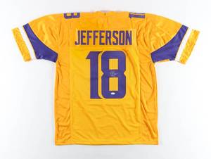 lot 9 image: Justin Jefferson Signed Jersey (JSA)