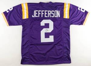lot 12 image: Justin Jefferson Signed LSU College Style Jersey