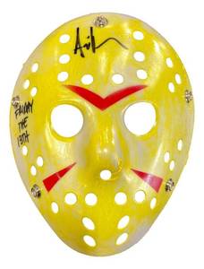 lot 37 image: Ari Lehman Signed Jason Friday the 13th Mask Inscribed Friday the 13th (JSA)