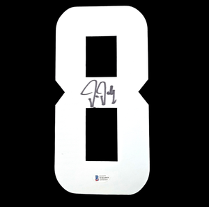 lot 12B image: Justin Jefferson Autographed Number 8 with Beckett Authentication