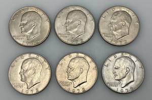 lot 3 image: 1972 D Eisenhower One Dollar Coins
