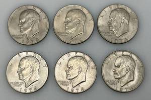 lot 4 image: 1974 D Eisenhower One Dollar Coins
