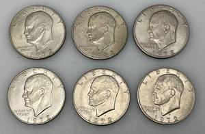 lot 12 image: 1972 D Eisenhower One Dollar Coins