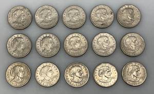 lot 17 image: 1979 D, 1999 D & P Susan B Anthony One Dollar Coins