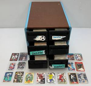 lot 62 image: 6 Drawer Chest Of Misc. Sports Cards And More