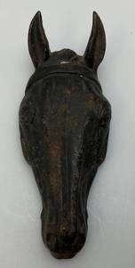 lot 113 image: Cast Iron Horse Head Door Knocker (Missing Ring) 6 12