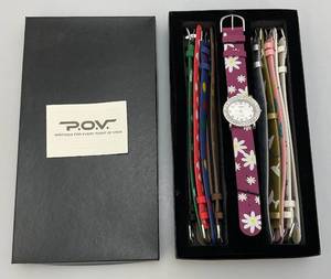 lot 162 image: Vintage P.O.V. Watch With Changeable Bands In Original Box (New Old Stock)