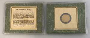 lot 203 image: Thev American Historic Society 1883 Racketeer Nickel In Holder