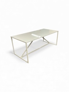 lot 38 image: Metal Table- White 70x34x29