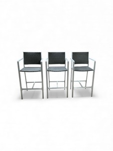 lot 63 image: Metal Wicker Pub Stools