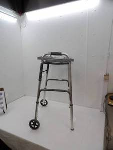 lot 43 image: Standard Folding Walker with a Walker Tray