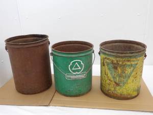 lot 69 image: Vintage Metal Buckets 3ct