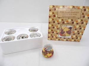 lot 115 image: Set of 6 Porcelain Harvest Votive Holders (NEW in Box)