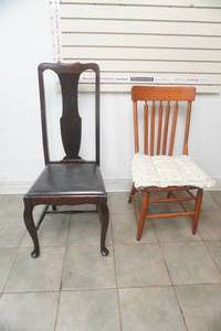 lot 168 image: Vintage wooden Chairs (2)