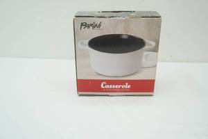 lot 199 image: NEW 9 Enameled Fry Pan & 2qt Flameproof Casserole