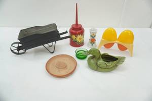lot 235 image: Home Decor & Collectibles Hand-Painted Vintage Oil Can and more