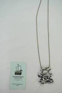 lot 267 image: Jewelry Lot Vintage Tapani Vanhatalo Silver-Plated Pewter Brutalist Necklace. Made in Finland