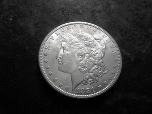 lot 3 image: 1881 S Morgan Silver Dollar