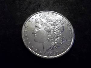 lot 13 image: 1890 Morgan Silver Dollar