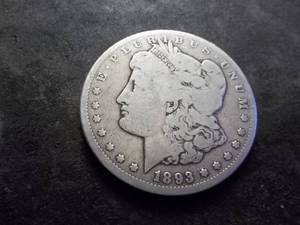 lot 23 image: 1893 CC Morgan Silver Dollar