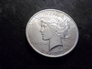 lot 36 image: 1923 Peace Silver Dollar