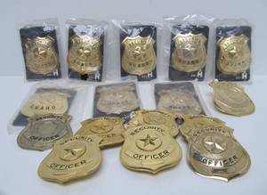 lot 287 image: Group of Quality BrassMetal Security Badges
