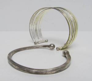 lot 18 image: Group of 2 Sterling Silver Bracelets #3
