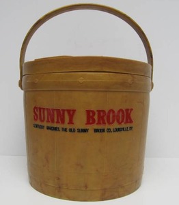 lot 59 image: Very Cool Large Vintage SUNNY BROOK WHISKEY Advertising Display Bucket w Lid