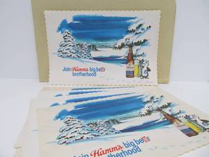 lot 61 image: Large Lot of NOS Vintage HAMMS Beer Advertising Placemats