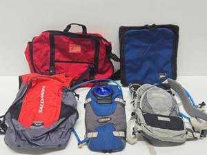 lot 184 image: Nice Estate Lot of Brand Name CampingHiking Backpacks Camelbaks etc