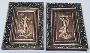 lot 143 image: Great Looking Vintage Pair of Gilded Maiden Framed Artworks