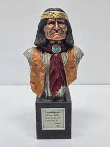 lot 105 image: Outstanding Heavy Pewter Native American Sculpture #2 -&nbspJoe Slockbower - Geronimo