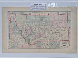lot 94 image: Original Antique 1881 Map of the Montana Territory