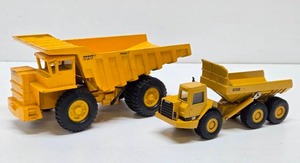 lot 243 image: 2 Vintage Diecast Metal Construction Dump Truck etc Toys
